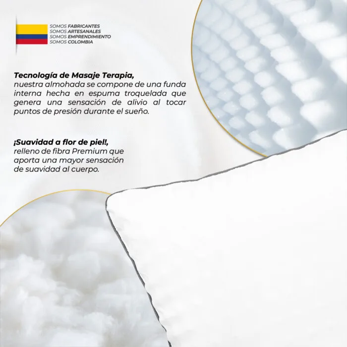 Set x2 Almohadas 70x50 con Sistema de Masaje Terapia - Relaxing Pillow - Image 2