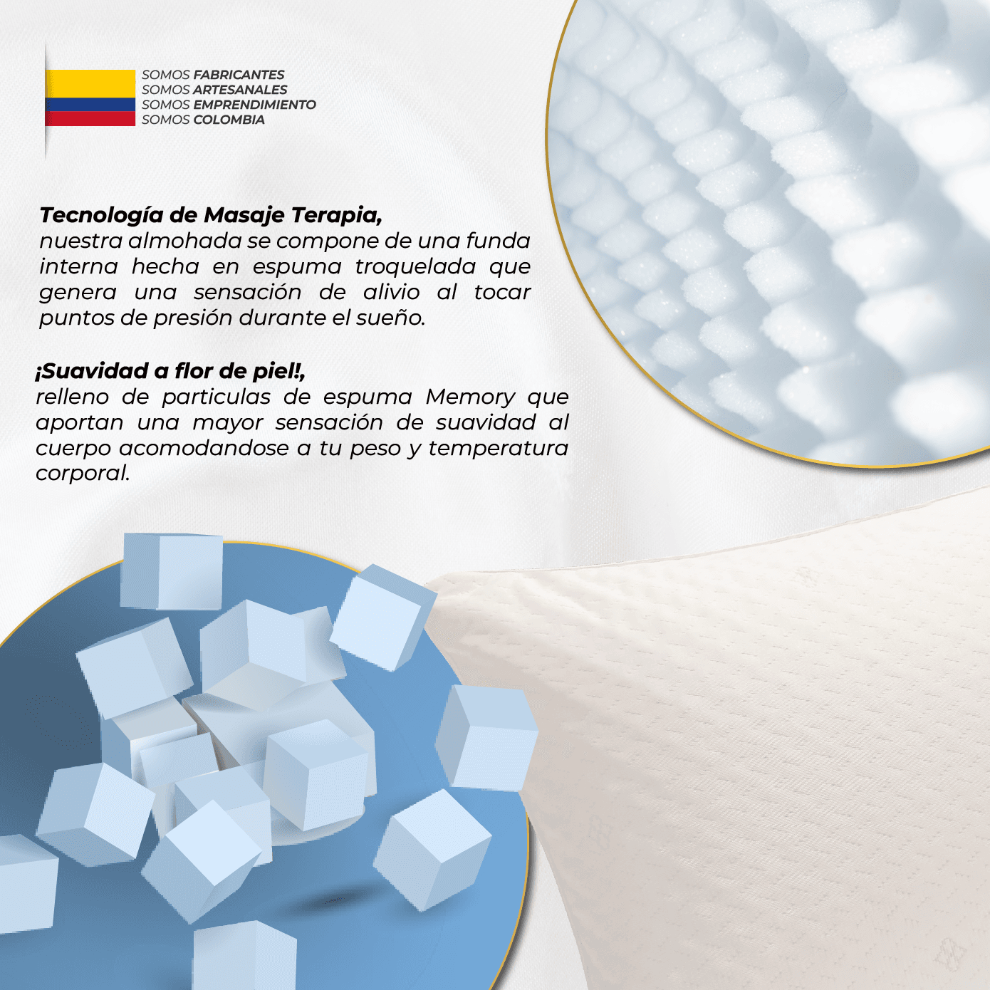 Set x2 Almohadas Relaxing con Sistema de Masaje Terapia - Imagen 2