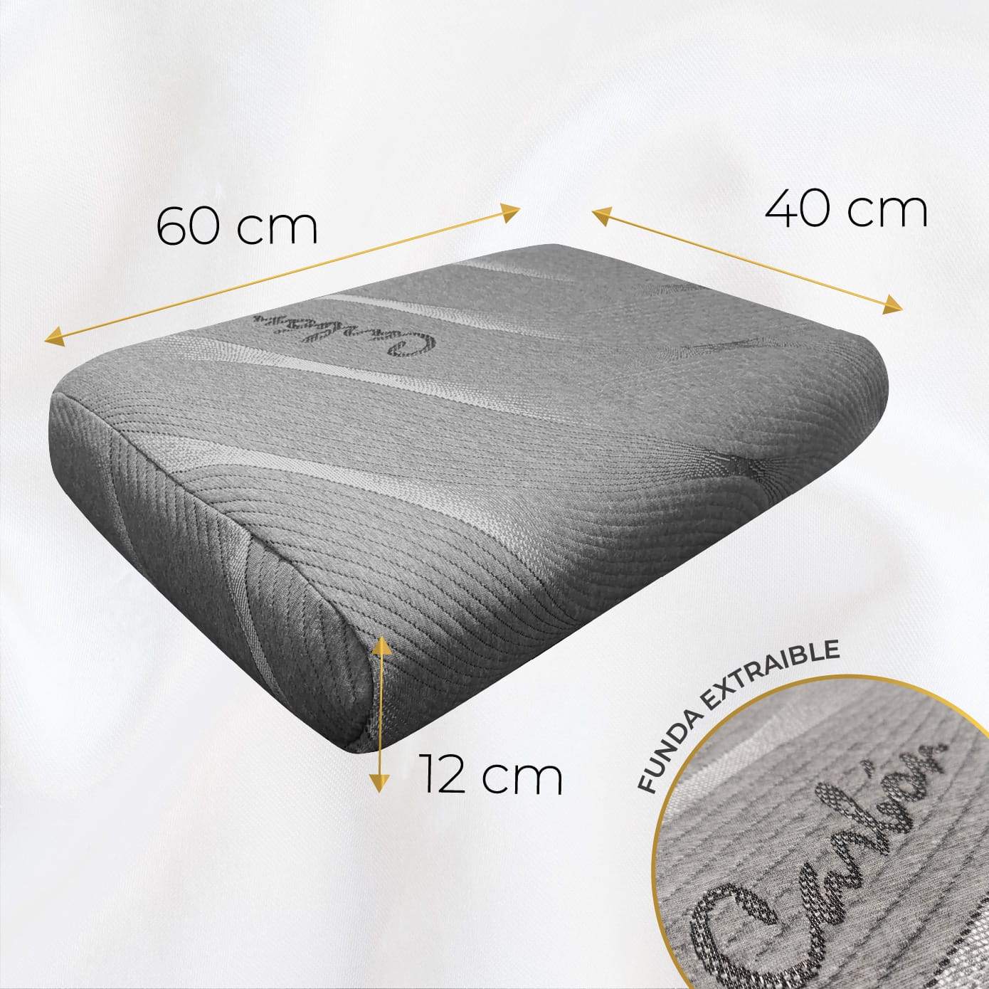 Set x2 Almohadas Denver Tech Carbón - Almohada modular - Imagen 4